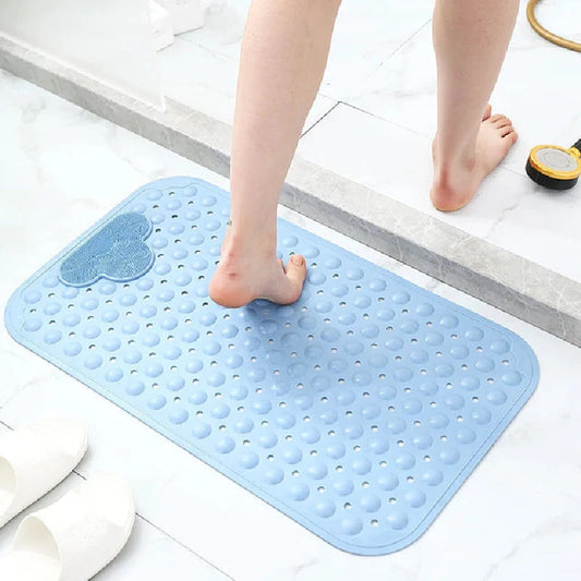 Blue Nonslip Foot Massager & Exfoliator Shower Mat